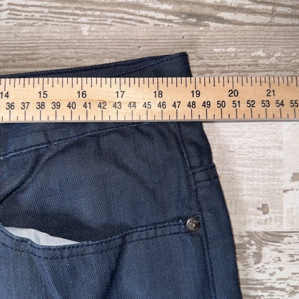 Akademiks Jeans Mens 40x34 Navy Denim Flat Front Straight Leg Hipster Black Tab
